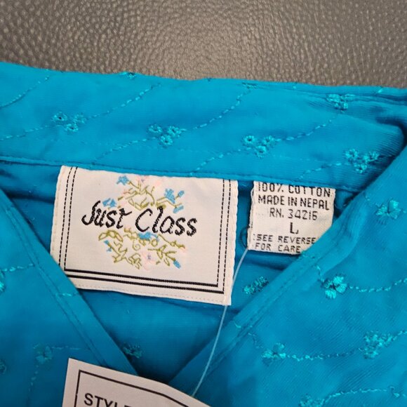 Vintage Just Class Blue Button Down Shirt - Picture 5 of 5
